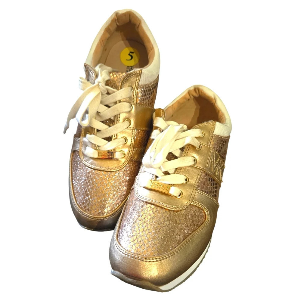 Michael Kors Osaka Rose Gold Sneakers NWOB - Picture 4 of 17